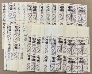 1329 Voice Of America  25  MNH Plate Blocks 5 cent MNH FV $5.00 issued 1967