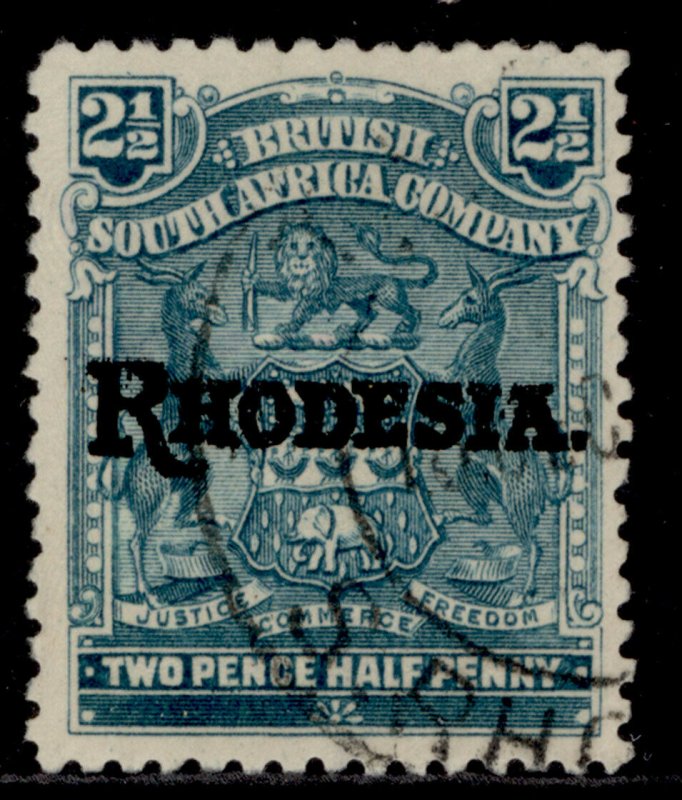 RHODESIA EDVII SG103, 2½d pale dull blue, FINE USED. 