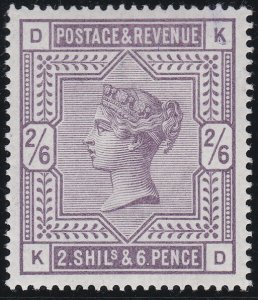 1883 Sg 178 2/6 Deep Lilac Lettered K-D UNMOUNTED MINT