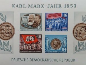 HuskyStamps ~ Germany DDR #146a, Imperforate Souvenir Sheet, MNH, Marx, 11pics