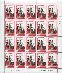 4 Full Sheets of 20 Dominica Republic Stamps 754-757 Cat Value $28 Golden Days