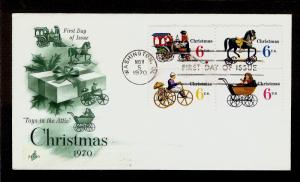 FIRST DAY COVER #1418a Christmas Toys Block of 4 1415-1418 ARTCRAFT U/A FDC 1970