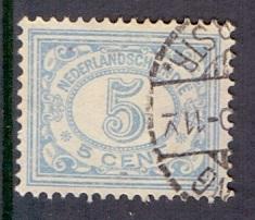 Netherlands Indies 1912  used 114   numbers  5 ct light blue  #