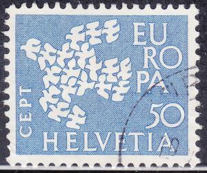 Switzerland 411 USED 1961 Europa CEPT 19 Doves