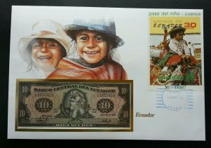 Ecuador Relocation Of The Child Cuenca 1985 FDC Costume (banknote cover) *rare