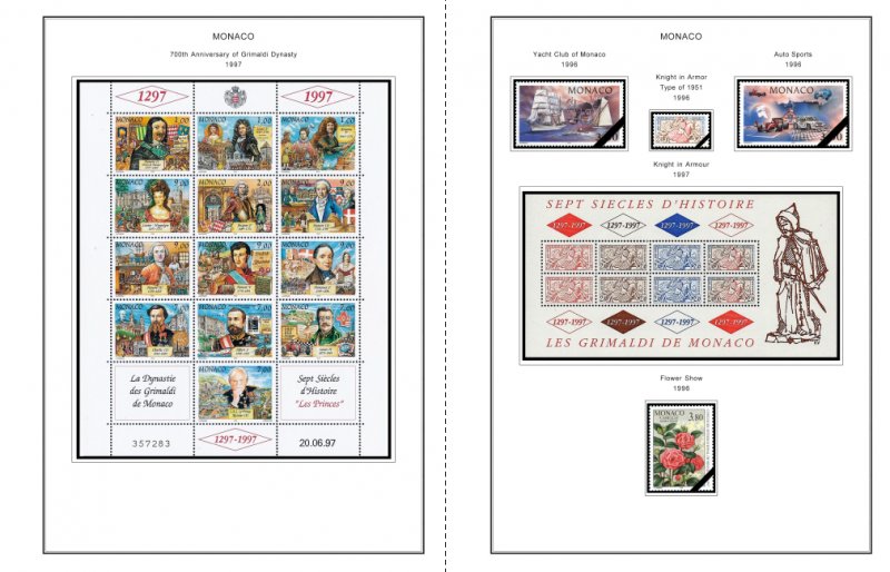 COLOR PRINTED MONACO 1885-2010 STAMP ALBUM PAGES (346 illustrated pages)