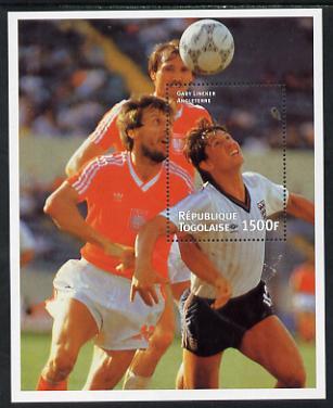 Togo 1998 (?) Football perf m/sheet (Gary Lineker) unmoun...