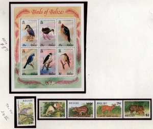 Belize Topical collection Animals, BIRDS,ORCHIDS   Mint NH in mounts jp