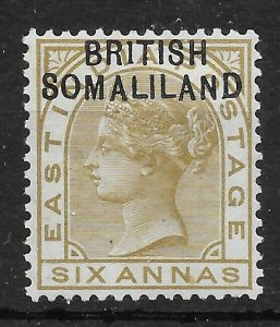 SOMALILAND SG7a 1903 6a OLIVE BISTRE 1 FOR I FLAW MTD MINT
