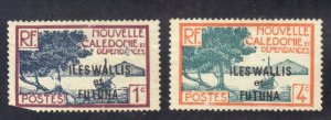 WALLIS & FUTUNA ISLANDS SCOTT # 43, 36 MH 1c, 4c 1924-27