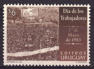 Uruguay stamp 1998 -  1983 labor day democracy demonstrations