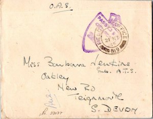 Great Britain Soldier's Free Mail 1945 Field Post Office 819 S.E. Command, Br...