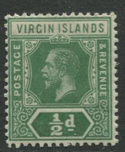 Virgin Is.- Scott 38 - KGV Definitive -1913 - MVLH -Wmk 3 - Single 1/2p Stamp