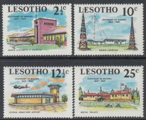 XG-J255 LESOTHO - Radio, 1969 Aviation, Royal Palace, Maseru Centenary MNH Set