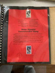 USPS Souvenir Page Scott 2369 1988 winter Olympics stamps