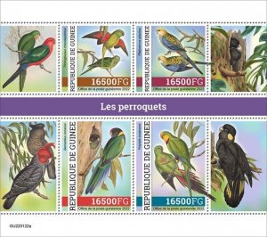 Guinea 2022 MNH Birds on Stamps Parrots Lorikeet Rosella Superb Parrot 4v M/S