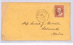 USA Cover Portland Maine Falmouth 1861? {samwells-covers} YU142