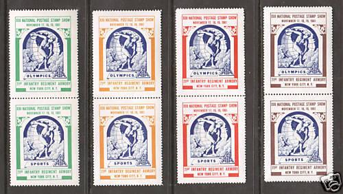 US MNH. 1961 ASDA Labels, perforated vertical pairs, complete set, VF
