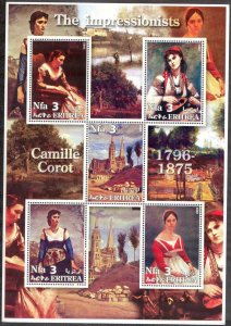 Eritrea 2002 Art Paintings Impressionists Camille Corot Sheet MNH Private