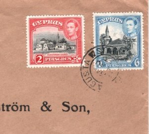 CYPRUS KGVI Air Mail Cover Famagusta SWEDEN Gothenburg 1953 {samwells}MA155