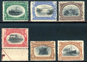 USAstamps Unused FVF US 1901 Pan-American Scott 294 - 299 OG MHR SCV $383