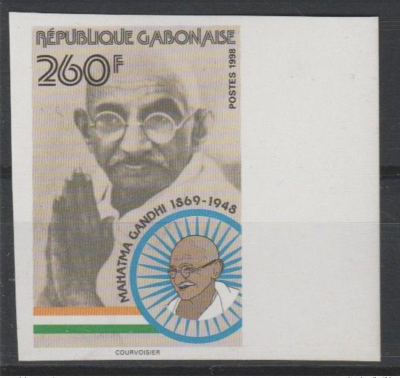 1998 Gabon ND Mi. 1428 Mohandas Mahatma Gandhi India 50 years dead death-
