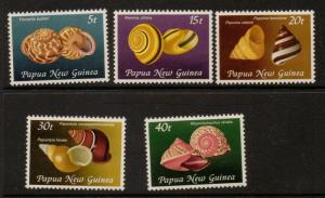 PAPUA NEW GUINEA SG421/5 1981 LAND SNAIL SHELLS MNH