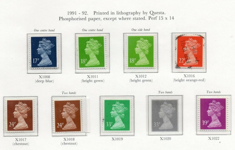 1971-1996 Collection of in excess of 350 Machin Definitives Unmounted Mint/Used