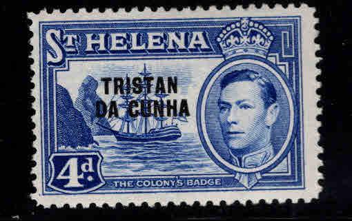 Tristan da Cunha Scott 6, MH* St Helena overprint