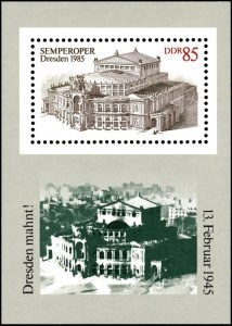 DDR 1985,Sc#2460 MNH, Re-opening of Semper Opera House Souvenir Sheet