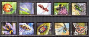 Canada 2007 2010 Insects Bugs Bees Butterflies 10 stamps MNH