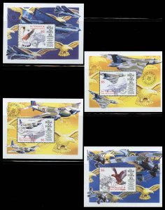 St. Vincent 2633-38 MNH, 80th. Anniv. Royal Air Force Souvenir Sheets from 1998.