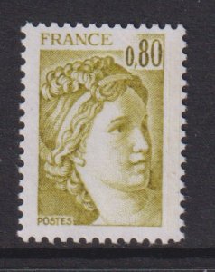 France  #1569  MNH  1978   Sabine  80c  olive