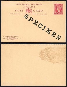 Gibraltar HG24a 1d Rose Reply Card opt SPECIMEN