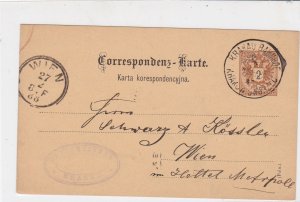 Austria 1888 Krakau Cancel to Hotel Metropole Wien Stamp Card ref R 19562