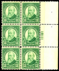 U.S. #622 MINT PL# BLOCK NH