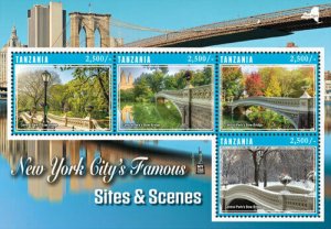 Tanzania 2016 - New York City - Sites and Scenes - Skyline - Sheet of 4 - MNH