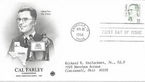 1995 FDC, #2934, 32c Cal Farley, PCS & Art Craft