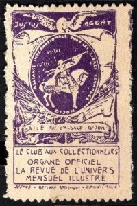 Vintage France Poster Stamp Club For Collectors Official Organ Universe Monthly