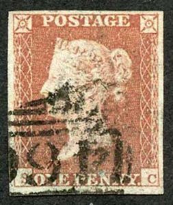 1841 Penny Red (SC) Fine Four Margins 