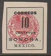 MEXICO 408, 10¢ SONORA ANVIL SEAL, NG (AS ISSUED). VF.