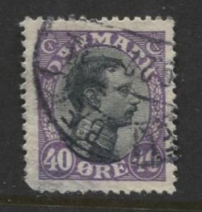 Denmark - Scott 116 - King Christian X Issue -1918 - Used - Single 40o Stamp