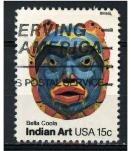 USA 1980 - Scott 1837 used - Indian Art, Bella Coola Mask 