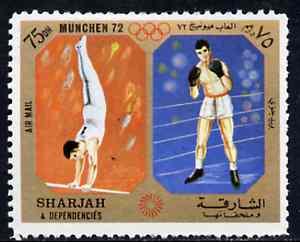 Sharjah 1972 Gymnastics & Boxing (75Dh) from Olympic ...