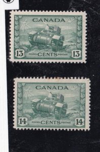 CANADA # 258-259 VF-MNH & MH CANADIAN TANKS CAT VALUE $24 STARTS AT ONLY 20%