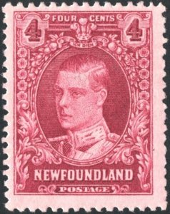 Newfoundland SC#166 4¢ Duke of Windsor: Prince of Wales (1929) MLH