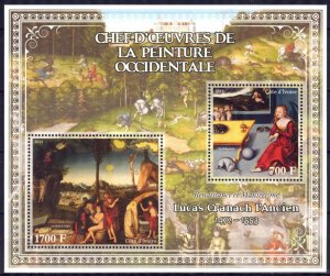 Ivory Coast 2013 Art Paintings Lucas Cranach Sheet MNH