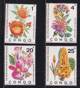 Congo , Democratic Republic #727-730 MNH 1971 flowers