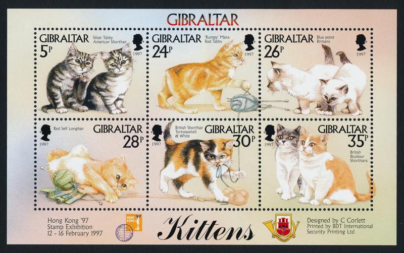 Gibraltar 726 MNH Cats