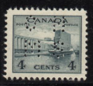 Canada USC#O-253 1942 4 c grain elevator perforated OHMS stamp mint